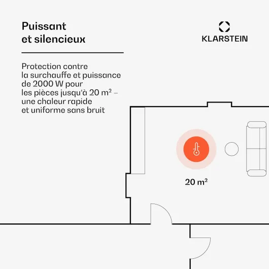 Radiateur Electrique à Faible Consommation d'Energie, 2000W Chauffage Electrique d'Intérieur avec Thermostat, Portable, Chauffage Mural, Chauffage d'Appoint, Radiateurs, Pieds en Aluminium 2000W Noir