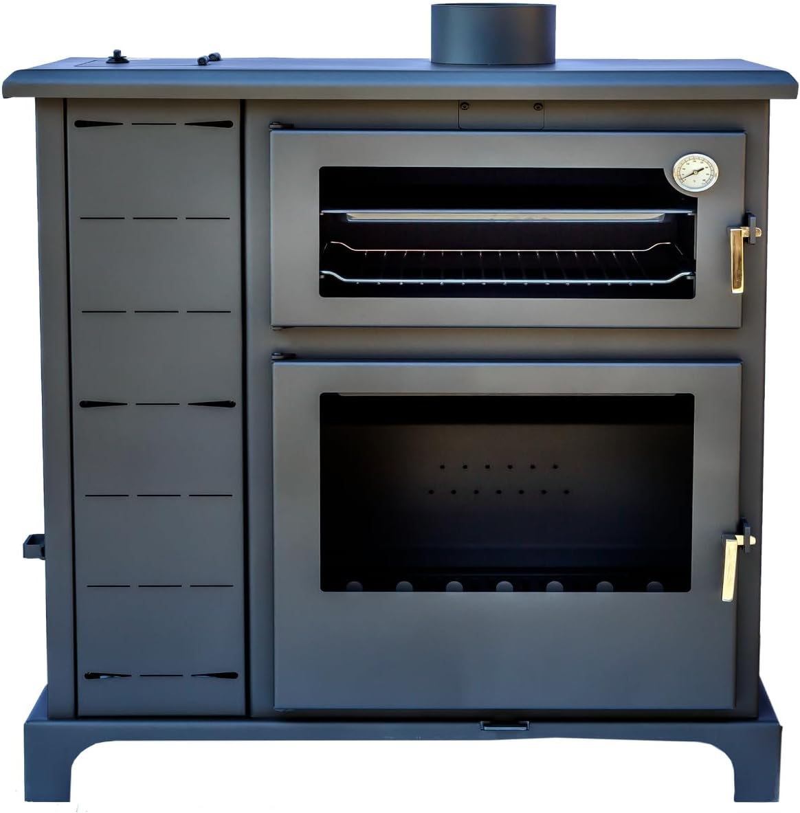 Poêle polycarburant avec four JOIMA modèle ECO VALLE - granulés, chenille, Os d'olives, pelures de pistache, pelures d'amande et bois de chauffage - ECODESIGN 2022
