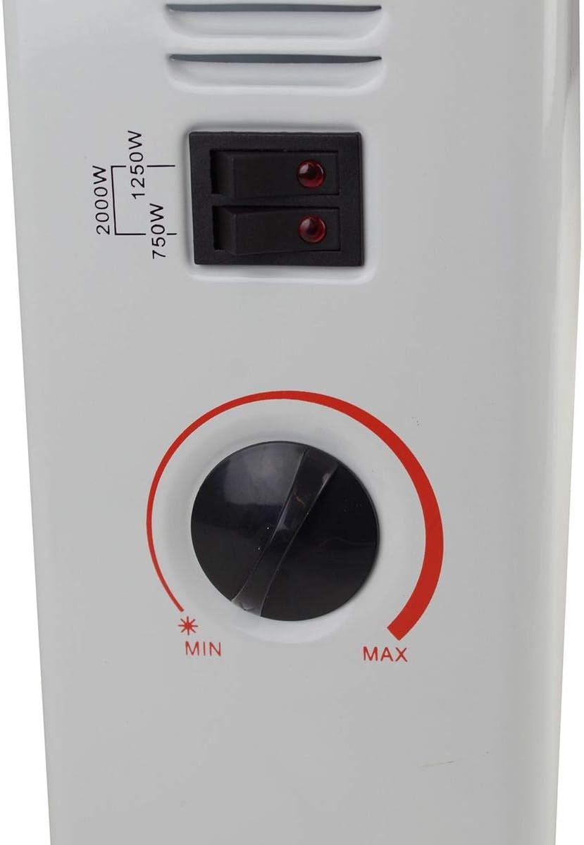 Chauffage Électrique à Convection CHYO2 Radiateur Électrique 2000W - avec Thermostat Réglable et Fonction Turbo - Pièces jusqu'à 15m2 - Protection Surchauffe - Blanc