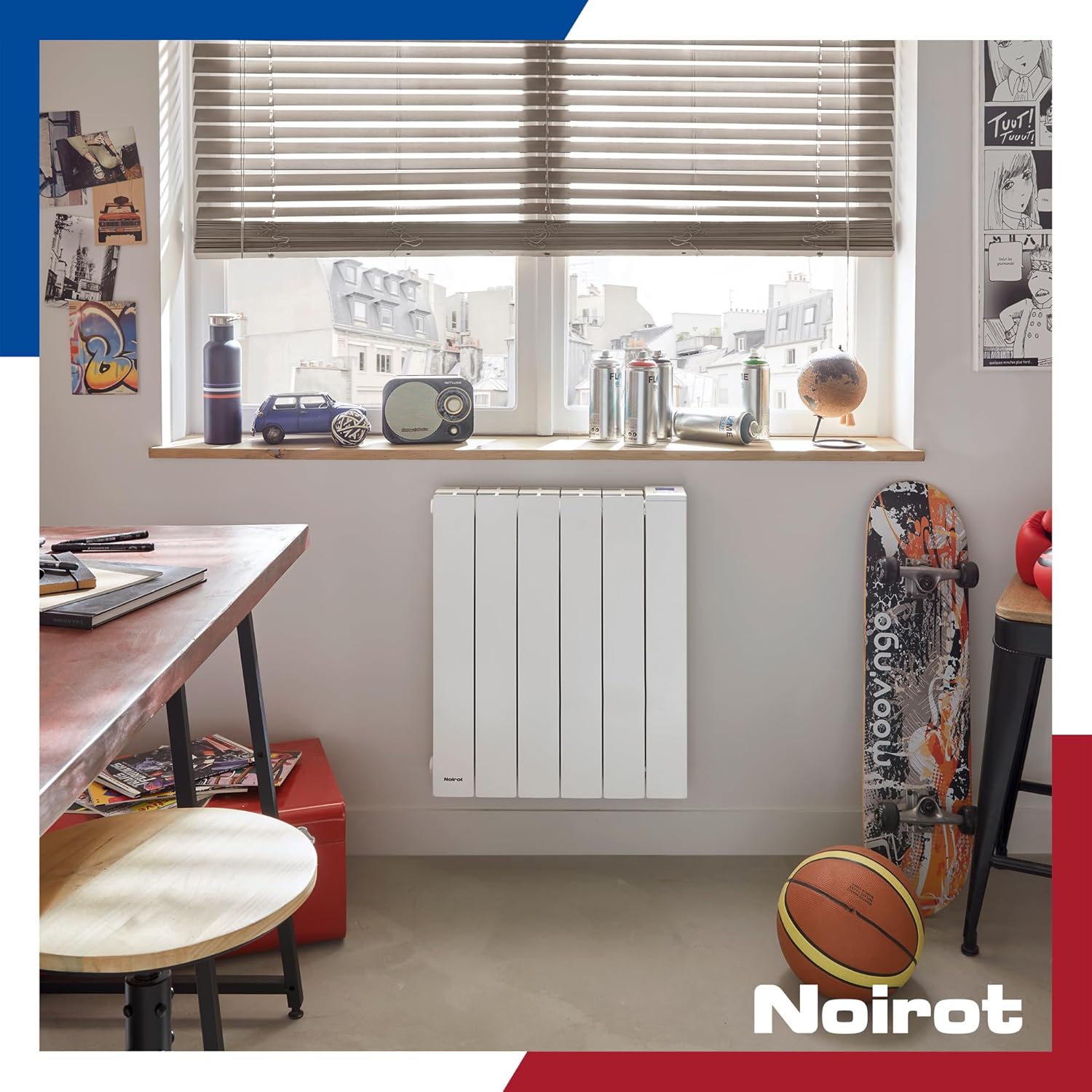 Radiateur Électrique Radiaflo - Inertie Fluide - Chaleur Douce et Longue Durée - Connectable - Certifié Origine France Garantie, NF - Blanc, 1000 Watt