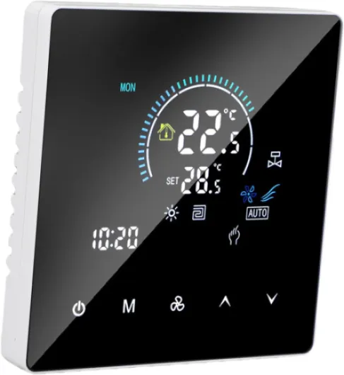 Thermostat de Chauffage au Sol pour Climatisation, écran Tactile Couleur, WiFi Intelligent Programmable pour Ventilo-convecteur 41-140 °F, Idéal pour la Maison, Le Bureau, l'hôtel