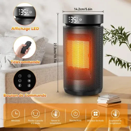 Test Neqraxis 1500W : le petit radiateur d’appoint qui chauffe vite mais pas parfait