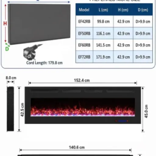 Test Cheminée électrique Murale Weka Fireplace WiFi 152 cm : grosse présence visuelle, chauffage d’appoint correct