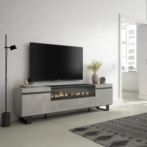 Test Skraut Home Meuble TV 200 cm : le banc télé avec fausse cheminée qui fait le job… mais pas à n’importe quel prix