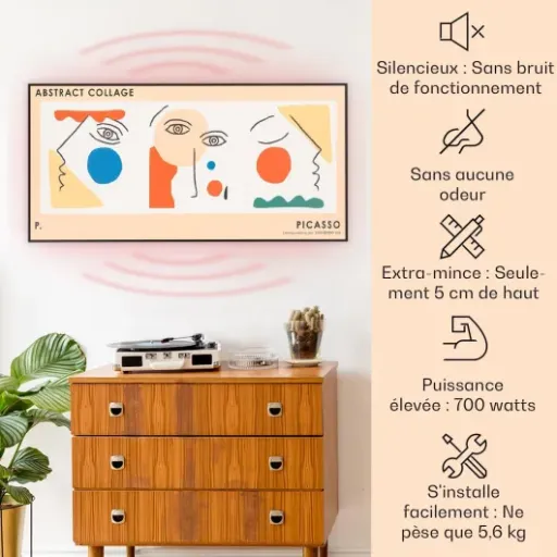 Test Klarstein Radiateur Infrarouge 700W Abstrait : un tableau qui chauffe (vraiment) ou simple gadget ?