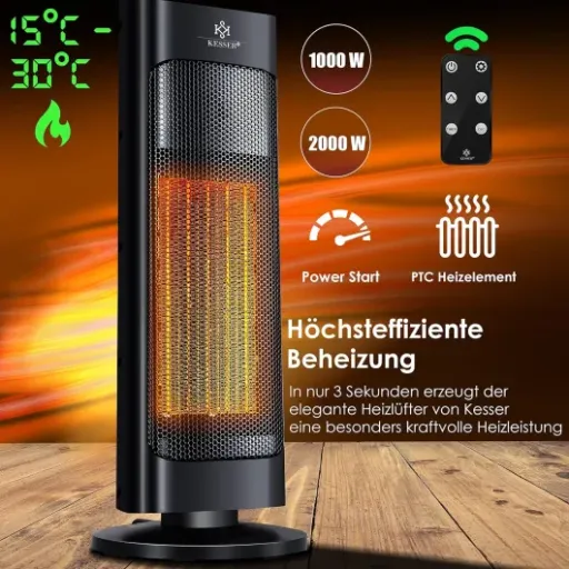 Test KESSER Radiateur Soufflant Tour : le chauffage d’appoint qui fait le job sans trop de bruit