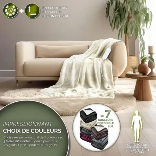 Test Sinnlein Couverture chauffante 180x130 : bien au chaud sur le canapé sans exploser le chauffage