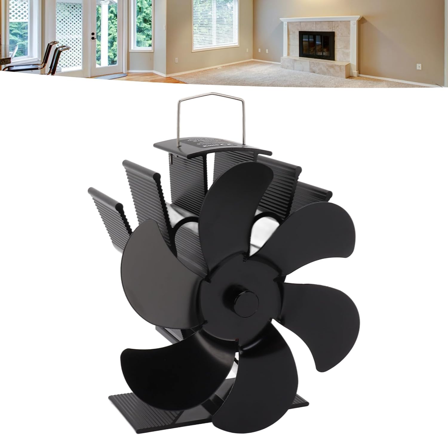 YWBL-WH Ventilateur Chaleur Poêle à Bois 6 Lames Diffusion Thermique Économie Énergie Alliage Aluminium Silencieux