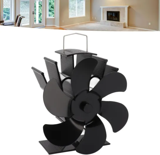 YWBL-WH Ventilateur Chaleur Poêle à Bois 6 Lames Diffusion Thermique Économie Énergie Alliage Aluminium Silencieux