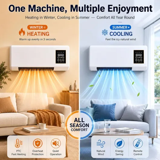 Climatiseur mobile sans évacuation White 1800 BTU 220V - Refroidissement et chauffage, Fonctionnement silencieux, Télécommande incluse, Installation facile et rapide