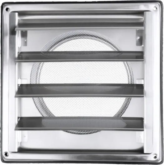Grille Aération Ventilation 2-en-1 Inox 304 Ø125 mm - 4 Lames Mobiles Clapet Anti-Retour Automatique + Moustiquaire - Hotte VMC Sèche-Linge - 185x185 mm DN125 - Garantie 5 Ans Ø 125 Mm - Lames Mobiles avec Grille Anti-insectes